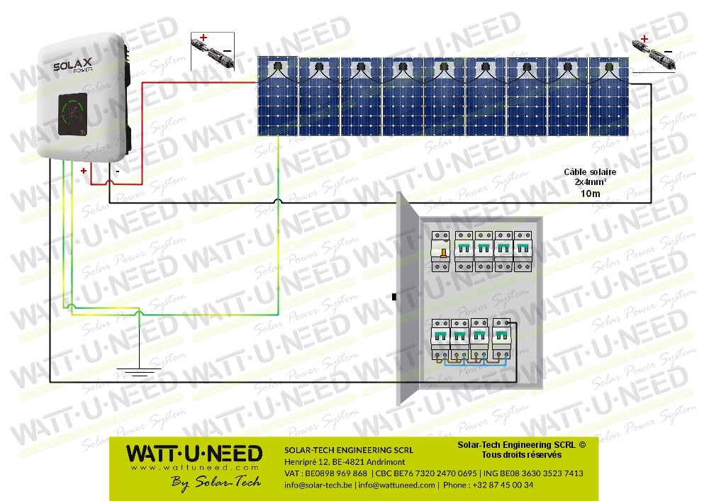 Kit 9 panneaux autoconsommation / réinjection 3000W sans stockage